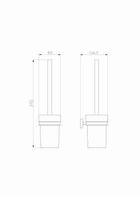 Туалетный ершик в комплекте Wonzon & Woghand flat, хром ww-9729