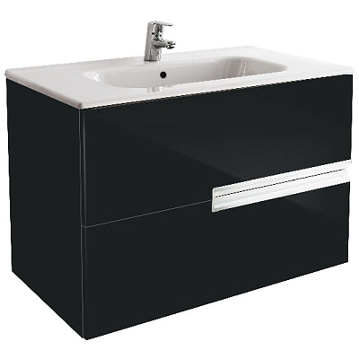 Тумба с раковиной Roca Victoria Nord Black Edition 80 2 ящика ZRU9000097