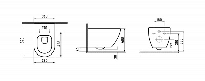 Унитаз подвесной BERGES MASCON Rimless 57 082128