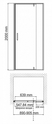 Neime 19P04 Душевая   дверь 900*2000
