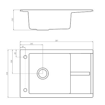 Мойка гранитная Акватон Делия 78  шампань 1A715132DE290