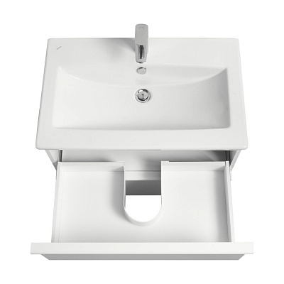 Тумба с раковиной Aquaton Хюгге 75 2 ящика белый матовый, 1A282301HG2B0