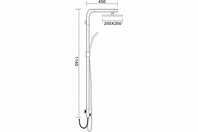 Душевая система с верхним душем Gappo G2401, поворотный излив, хром матовый