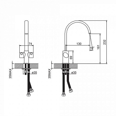 Смеситель для кухни IDDIS Vico 59164Х4