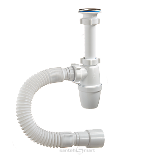 Сифон ORIO 11/4х40 малый корпус с удл. патрубком с гибкой трубой A-32059