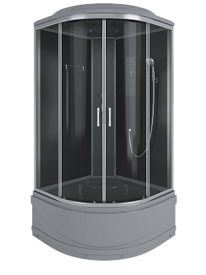 Душевая кабина угловая 100х100х215 ERLIT ER3510TP-C2-RUS_GRAY четверть круга высокий поддон