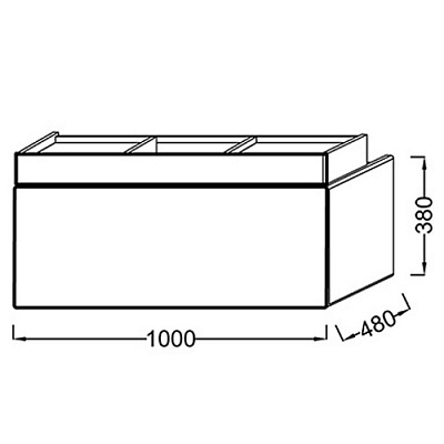 Тумба Jacob Delafon Terrace 100х49 (без раковины)