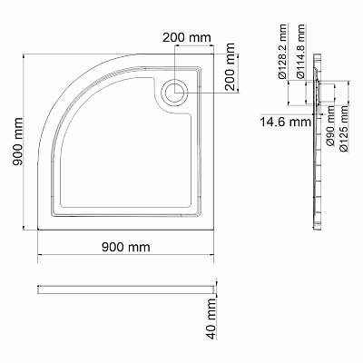 Душевой поддон 90х90 четверть круга WasserKRAFT Salm 27T01 белый