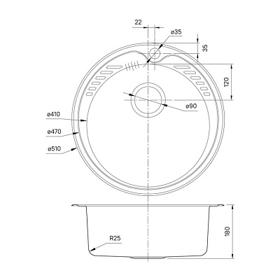 Мойка нержавеющая сталь SUNO, D510, шелк IDDIS SUN51S0i77