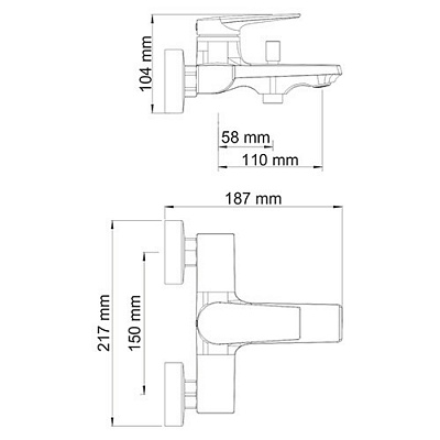 Смеситель для ванны с коротким изливом WasserKRAFT Lopau 3201