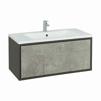 Тумба с раковиной Aquaton Уэльс 100 графит 1A267601WA6A0 new