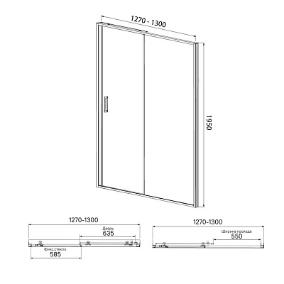 Душевая дверь Iddis Zodiac ZOD6CS3i69 1300х60х1950