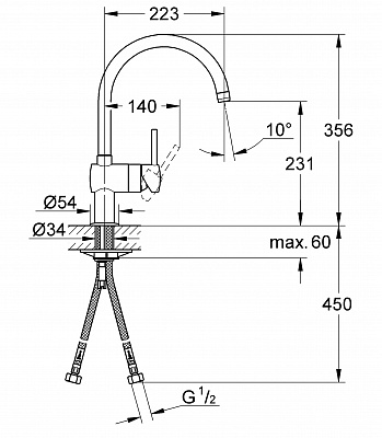 Смеситель для кухни Grohe Minta 32917KSO (черный бархат)