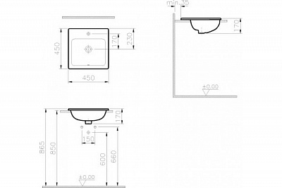 Раковина накладная Vitra S20 45 см 5463В003-0001