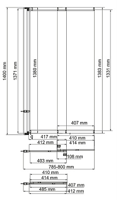 Стеклянная шторка для ванной WasserKRAFT Main 41S02-80