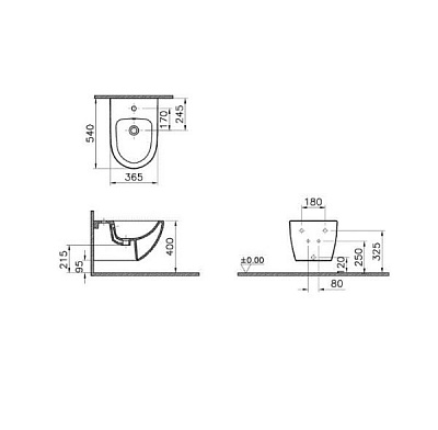 Биде подвесное Vitra Sento 4338B003-0288