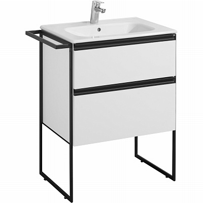 Тумба с раковиной Roca Domi 60 2 ящика A857458806, белый глянец