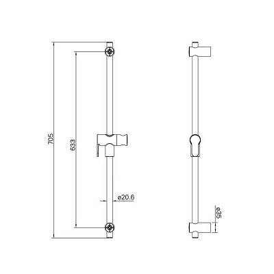 Душевой гарнитур Iddis OPH3F20i16 (лейка, стойка, шланг) графит