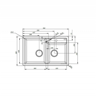 Гранитная мойка Iddis Vane G V22G782i87