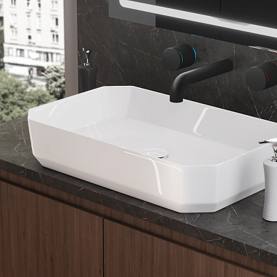 Накладная раковина на столешницу 56х36х11,5 см Sanita Luxe Line 55