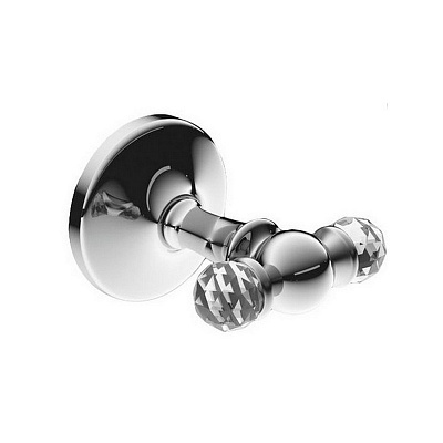 Art&max Antic Crystal крючок двойной AM-E-2686ВSJ-CR, хром