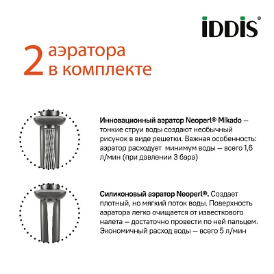 Смеситель для умывальника IDDIS Slide SLIGMBTi01, Push Control, графит