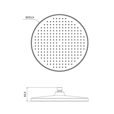 Душевая насадка верхняя круглая, черная матовая, Iddis Esper, ESP25BRi64