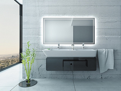 Зеркало с подсветкой 60х80 теплый + моноблок Glassiko SIMPLE Flamingo 272585