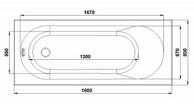 Ванна из литьевого мрамора BAS Марбея 180х80 см  ВА00037