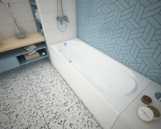 Ванна акриловая 170х75 Терра Monterey с каркасом White В 0006500