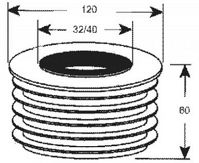 Переходник с 110мм на 32/40мм DC2-BL