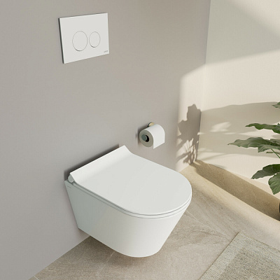 Подвесной безободковый унитаз Vitra Vortex M50  тонкая крышка-сиденье с микролифтом 8302B003-6404