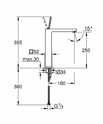 Смеситель для раковины GROHE EUROCUBE JOY XL-Size (свободностоящий)