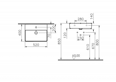 Раковина накладная VitrA M20 8313B003-0001 52 x 40 см белая санитарный фарфор