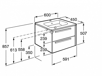 Тумба под раковину Roca Lago 600 светлый дуб 857295444