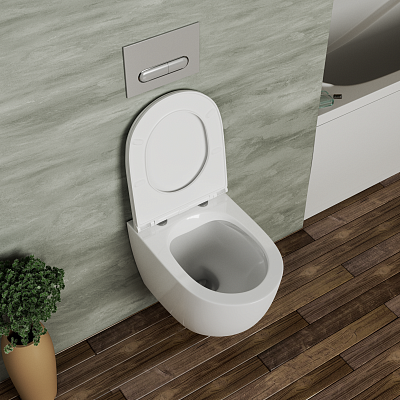 Унитаз подвесной безободковый с микролтфтом D&K Matrix DT1396016