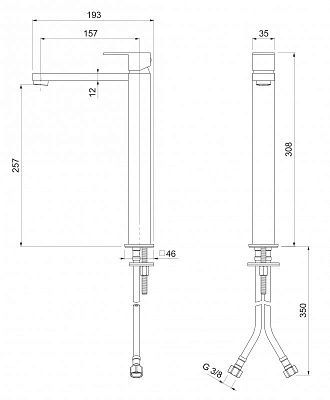 Смеситель для накладной раковины CEZARES PRIZMA-LSM1-A PRIZMA-LSM1-A-NOP-W0