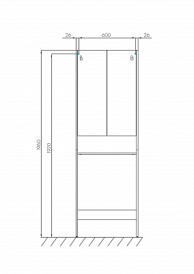 Шкаф Aquaton Лондри белый, для стиральной машины 1A260503LH010