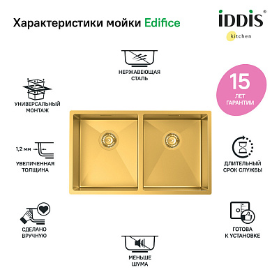 Мойка из нержавеющей стали Iddis Edifice EDI75B2i77