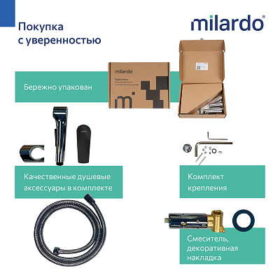 Встраиваемый смеситель с гигиеническим душем Milardo Leap LEASB00M08 хром