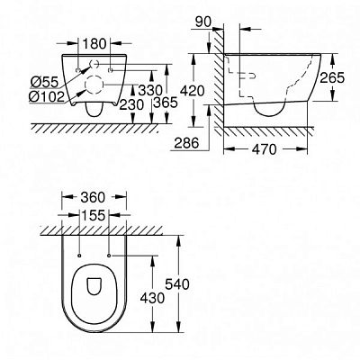 Унитаз подвесной безободковый Grohe Essence Ceramic 3957100H