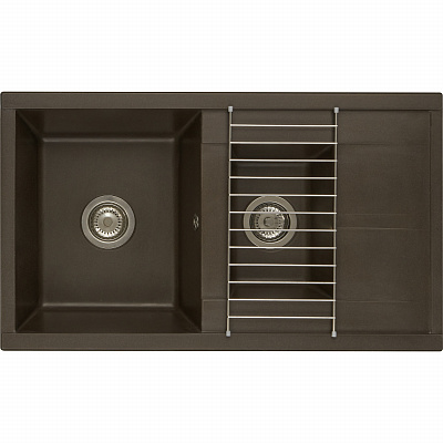 Мойка для кухни из литого мрамора Aquaton Делия 87 кофе 1A716232DE280