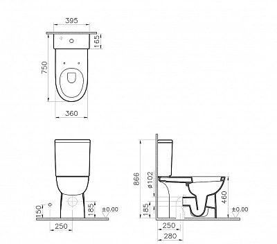 Унитаз VitrA Conforma МГН 9899B003-7200 с крышкой стандарт для людей с ограниченными возможностями