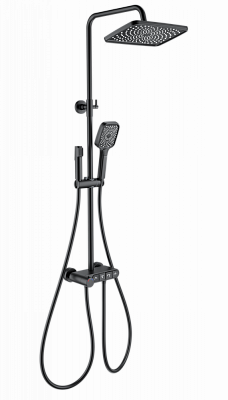 Душевая система с термостатом Wonzon & Woghand MUSE Corno, Черный матовый WW-B3112-MB
