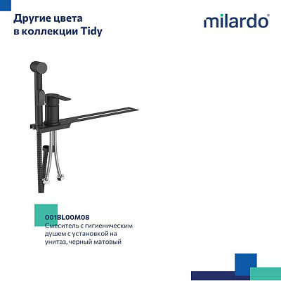 Смеситель с гигиеническим душем с установкой на унитаз Milardo Tidy 001SB00M08