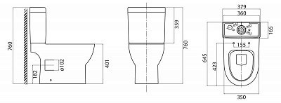 Бачок Belbagno STEAM  BB130T