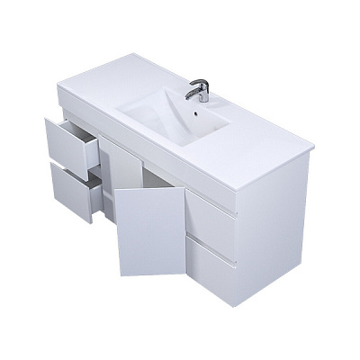 Тумба подвесная для раковины MIRSANT Next 120 2 двери, 4 ящика (под рак.262532 в комплект не входит)