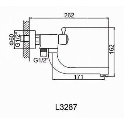 Смеситель для ванны Ledeme L3287