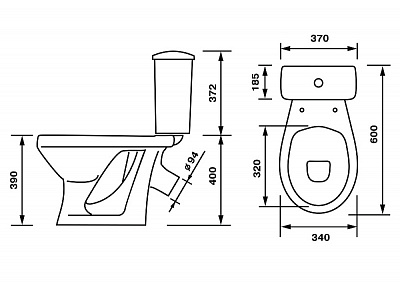 Унитаз-компакт Оскольская керамика Суперкомпакт Стандарт серый