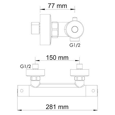 Термостатический смеситель для душа WasserKRAFT Berkel 4822 Thermo